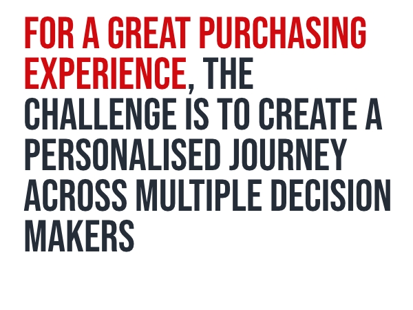 For a great purchasing experience, the challenge is to create a personalised journey across multiple decision makers 